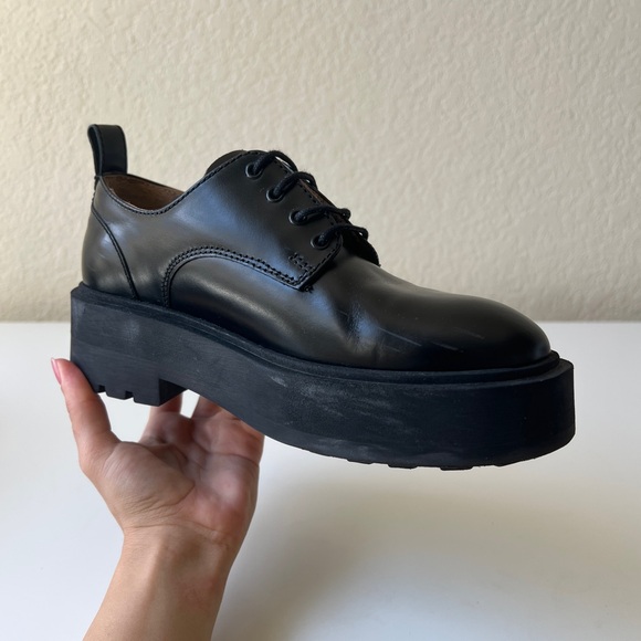 & Other Stories Chunky Leather Oxfords | Black | Size US 6.5 / EU 36 | GUC - Picture 10 of 17